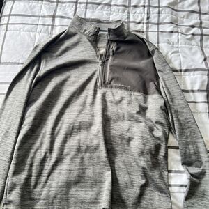 G.H.Bass Grey Longsleeve Lightweight Pullover Front Pocket Sz L